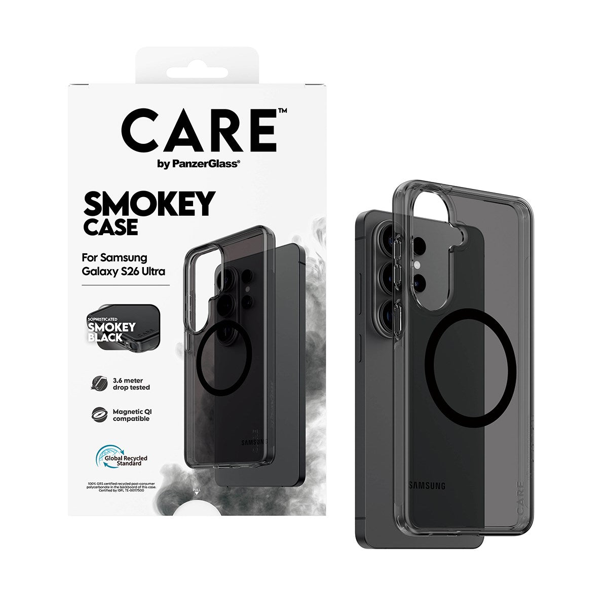 CARE™ by PanzerGlass® Urban Explorer Case Smokey w. Black Qi Samsung Galaxy S26 Ultra